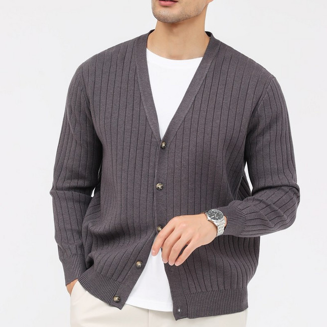 글리멜로 남성용 브이넥 스웨터 골지 니트 가디건 3컬러