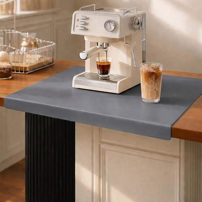 밀앤미터 주방 상판 매트 식품급 실리콘 내열 멀티 작업, 1개, 71*50cm, 그레이