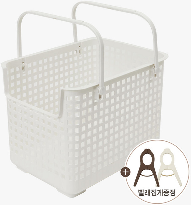 올유리빙 세탁바구니 다용도 적층 바구니 빨래 통 손잡이 1단 2단 틈새 분리수거, 1단(1개), 다용도 세탁바구니 1개