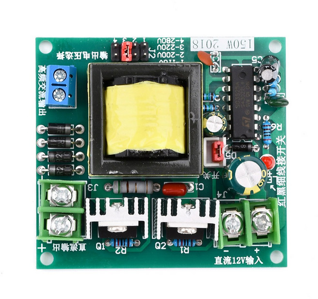 DC-AC 12V에서 220V로 변환하는 부스트 인버터 스텝 업 전원 공급 모듈 150W 인버스 컨버터 부스터 모듈 전압 조절기, 01 Green, 1