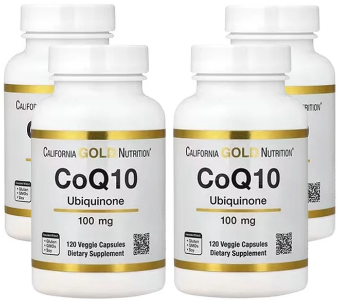 캘리포니아골드뉴트리션 CoQ10 USP 등급 유비퀴논 100mg 식물성 캡슐 120정, 4개 - 쿠팡