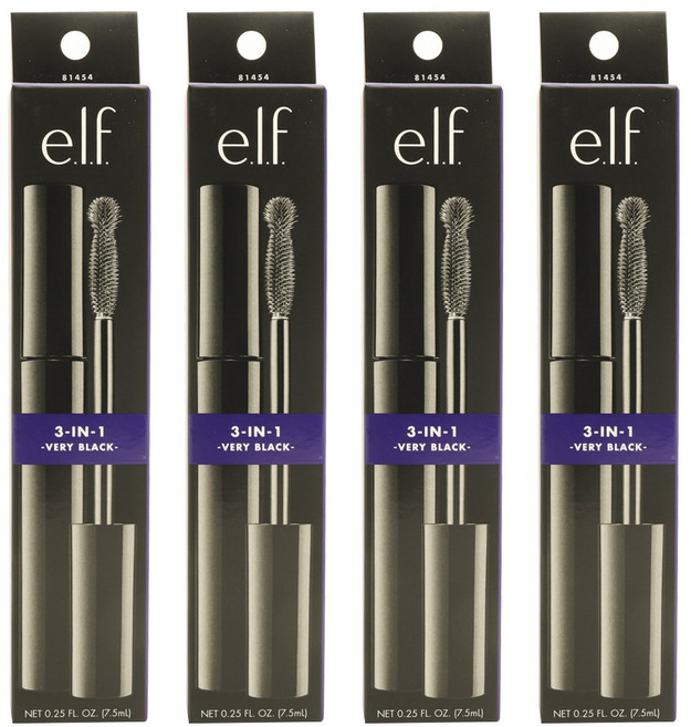 e.l.f. 3-in-1 마스카라 7.5ml, Very Black, 4개