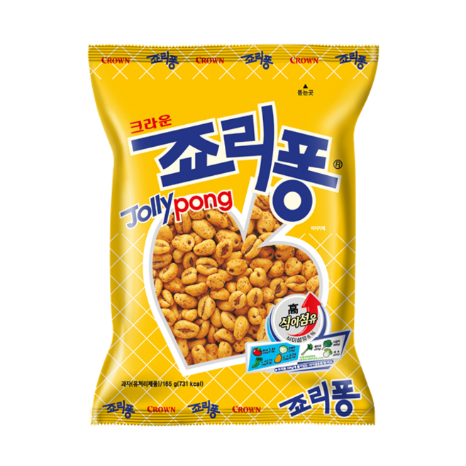 크라운제과 죠리퐁 165g X 10개/대용량 스낵 과자 간식 사무실, 10개