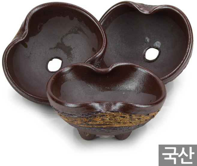 세인화분 국산 땅콩 모양 옹기 화분 - 다육화분 다육이화분, 3개, 땅콩 옹기화분