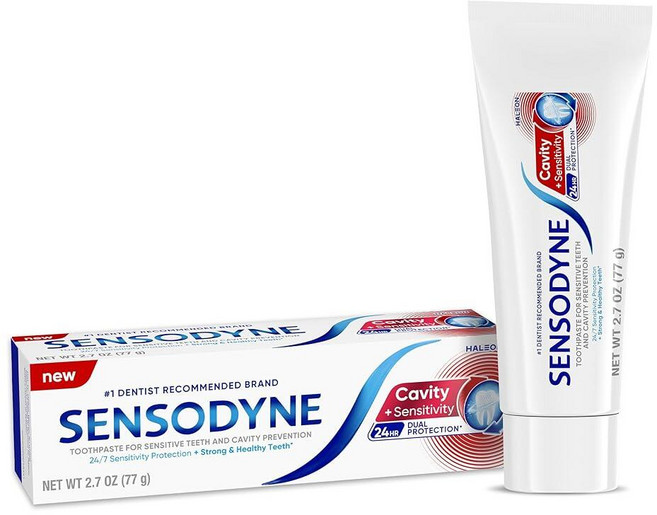 Sensodyne Cavity + Sensitivity Toothpaste Fluoride Toothpaste for Sensitive Teeth and Cavity Prot, 1