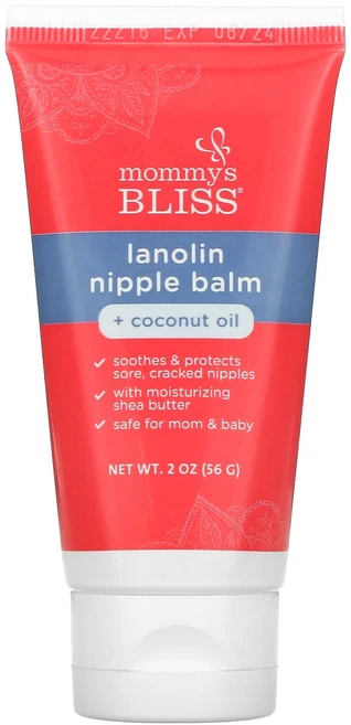 Mommy's Bliss 라놀린 니플 밤 + 코코넛 오일 56g(2oz), MommysBliss라놀린니플밤코코넛오일56g2oz, 56g, 1개 - 쿠팡