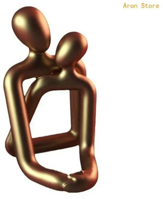 커플 조각 사랑 낭만주의 그림 홈 장식, 1. Gold