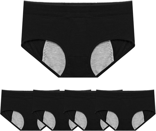 속맘 면 위생팬티 5매세트 복부편한 저압박 생리 주니어 청소년 방수 팬티