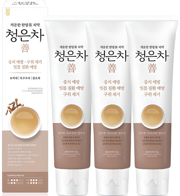 2080 청은차 청쾌한차 치약, 120g, 3개