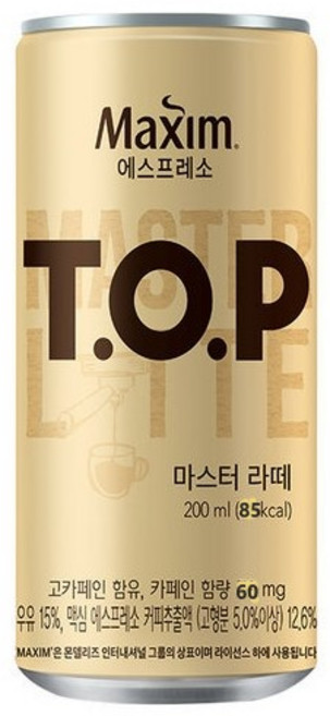 맥심 T.O.P 마스터 라떼 200ml, 30개