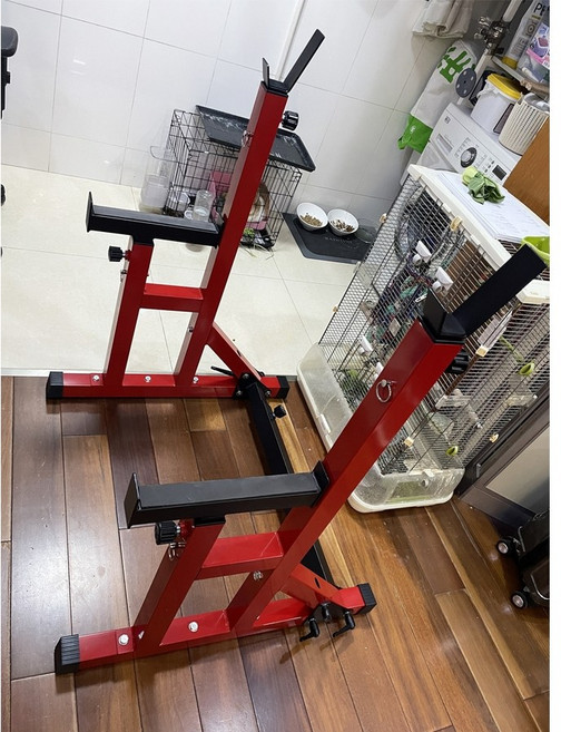 다용도 높이조절 벤치 프레스랙 스쿼트랙 일체형 역도랙 바벨랙, 레드-내하중 1000kg