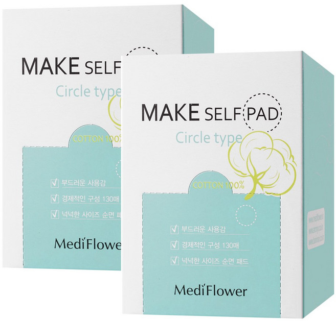 메디플라워 메이크 셀프 패드 리필 130매 1+1, 2개, 130매입