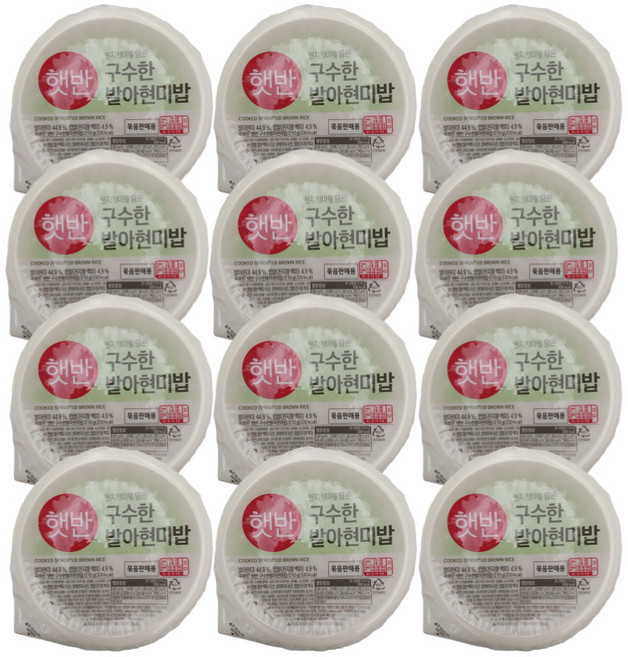 햇반 발아현미밥, 210g, 12개