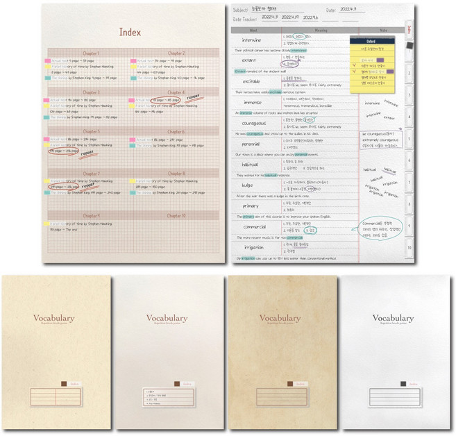 단어장 아이패드 굿노트 속지 하이퍼링크 pdf 4권, 요청란에 이메일 주소를 반드시 입력 해주세요^^