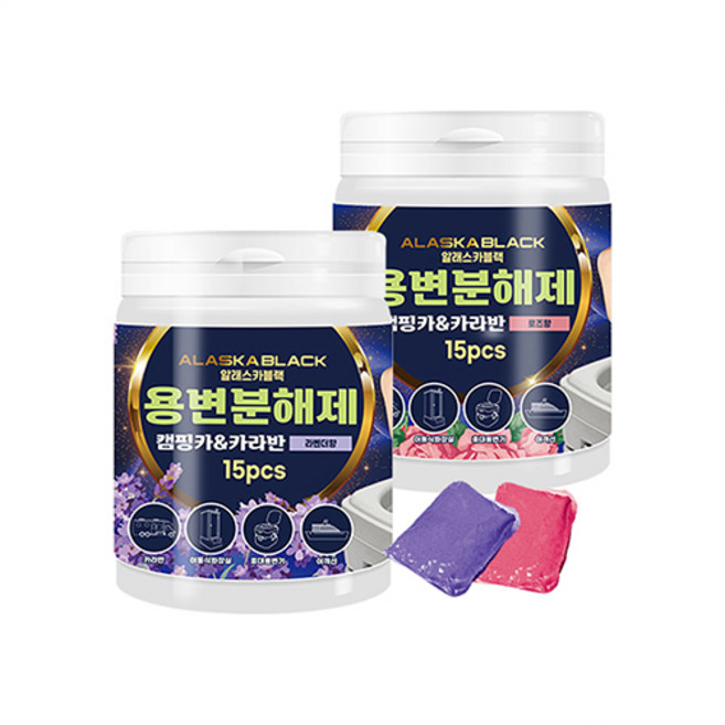 알래스카블랙 용변 분해제, 장미향, 용변분해제 15pcs, 1개
