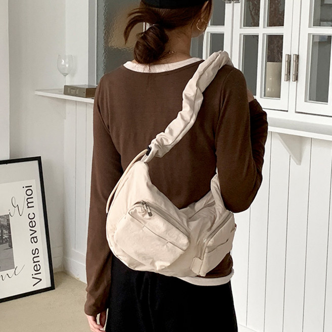 숄더백 여자가방 투포켓 에코 바스락 보조가방 가벼운 수납 가방 백 여성 여자 직장인 데일리 마리노이