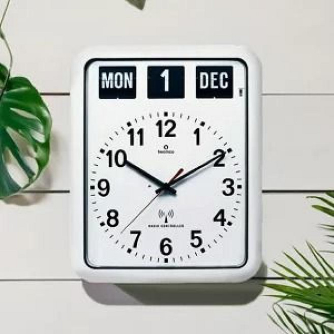 Twemco 트웸코 캘린더 달력 벽시계 아날로그 인테리어 시계 화이트 RC-12A