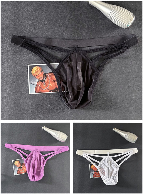 남성 밴드 티팬티 투명 섹시 망사 팬티 3종세트