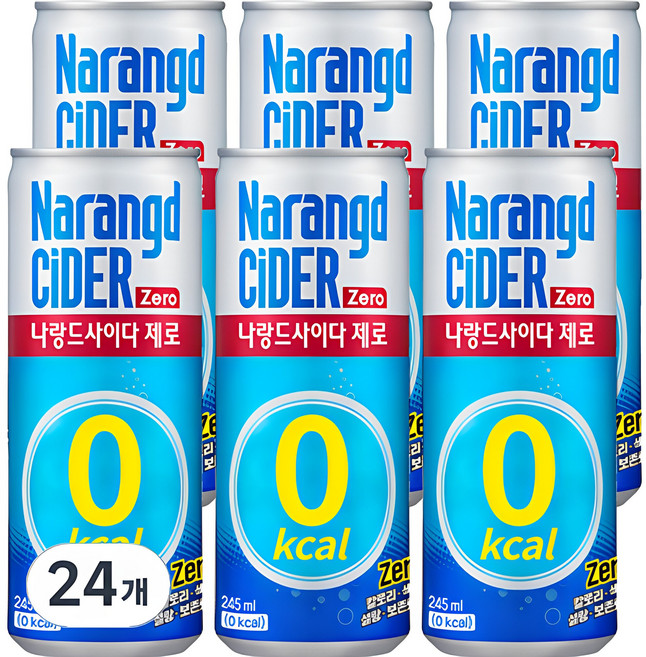나랑드사이다 제로, 245ml, 24개