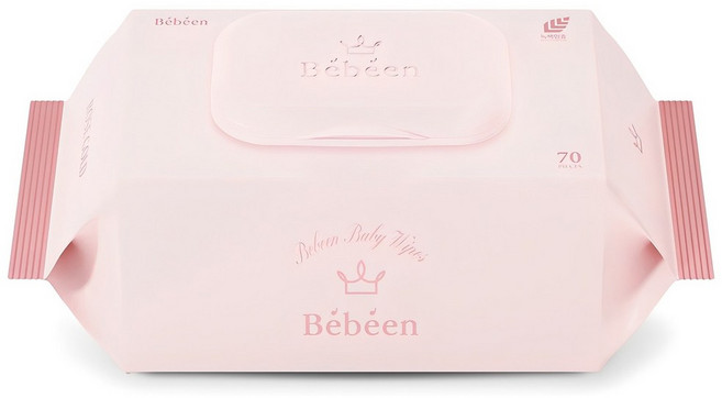 베베앙 로즈 골드 유아물티슈 캡형, 75g, 70매, 5개