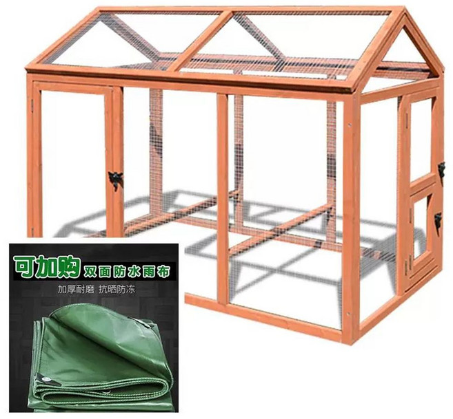 조립식 닭장 사육장 토끼 닭 망 대형 집 새장 폭66 케이지 높이71.5cm) 일반형 (길, 1개, C. 러닝 케이지 레인 커버 옵션