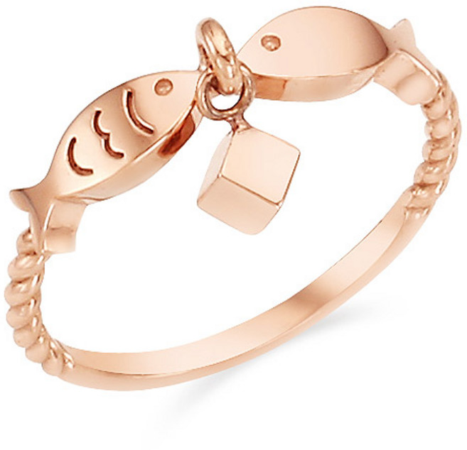 18K쁘띠피쉬(RP) 물고기 애끼반지 우정링/행운 금전운 자식운상승의 물고기반지