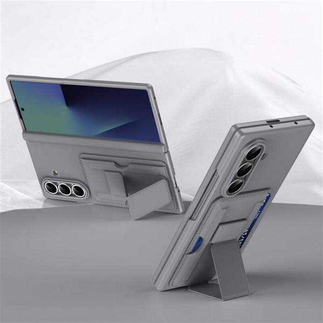 갤럭시 Z폴드 7 6 5 단색 컬러 카드 홀더 지갑 접이식 거치대 해킹방지 하드 범퍼 지폴드 제트폴드 폴더 케이스