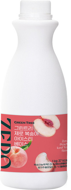 그린트리 제로 복숭아 아이스티 베이스, 1개, 1kg