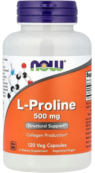 NOW Foods L-프롤린 500mg 베지 캡슐 120정 NOW-00133, 1개 - 쿠팡