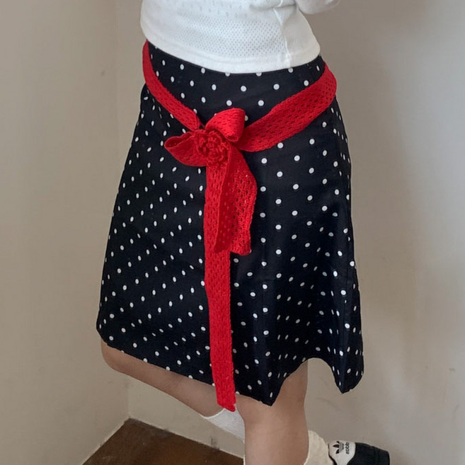 블루씨티 플로나 니트 펀칭 슬림 롱 스카프 타이 머플러