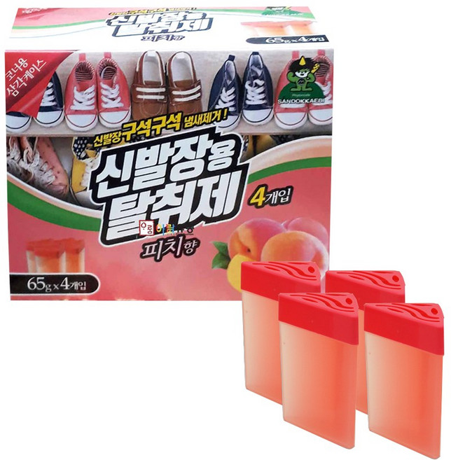 산도깨비 신발장 탈취제(피치향) 65gX4개입, 65g, 1개