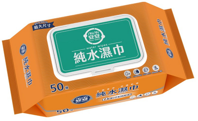 安安純水濕巾-加蓋/箱(箱購), 50入, 24包