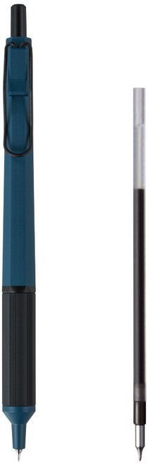 UNI 제트스트림 엣지 단색 볼펜 0.38 (볼펜1개&리필1개), 프루시안블루 0.38 (EDGE 1003), 1개 (SXR-203-38)