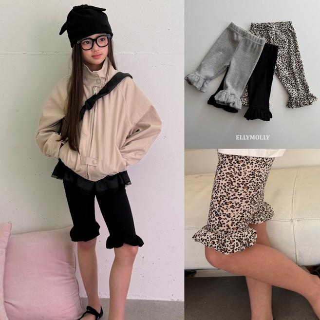 키즈 여아 에어리 벌룬레깅스 주니어 초등학생 여자 유아 아동 간절기 프릴 쫄바지 발레코어룩