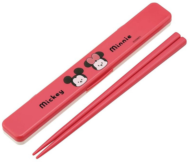 스케이터(Skater) 젓가락 18cm 젓가락통 세트 항균 성인용 디즈니 유루룬 미키 미니 일본 제조 ABC3AG-A