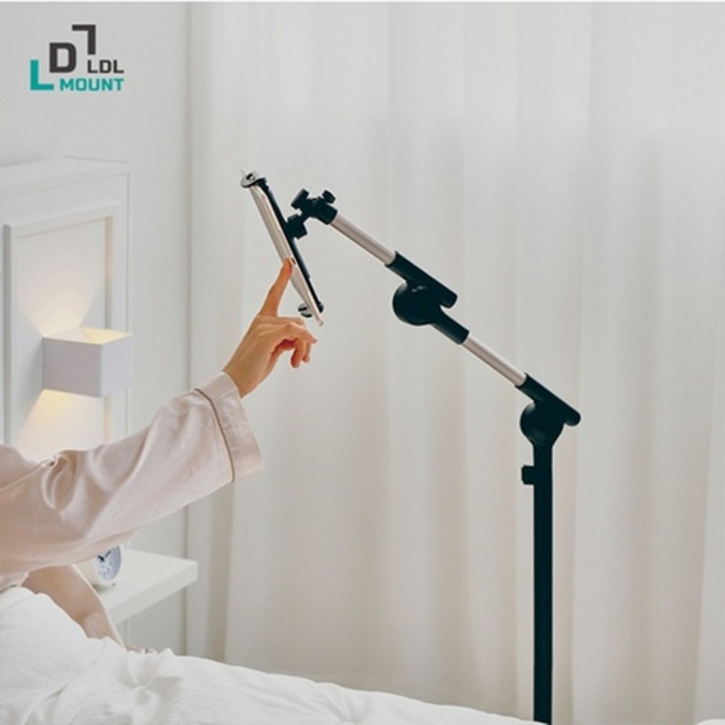 휴대폰 태블릿 핸드폰 스탠딩 거치대 침대 침실 사무실 병원 침상 APL-JH01TS, 1개