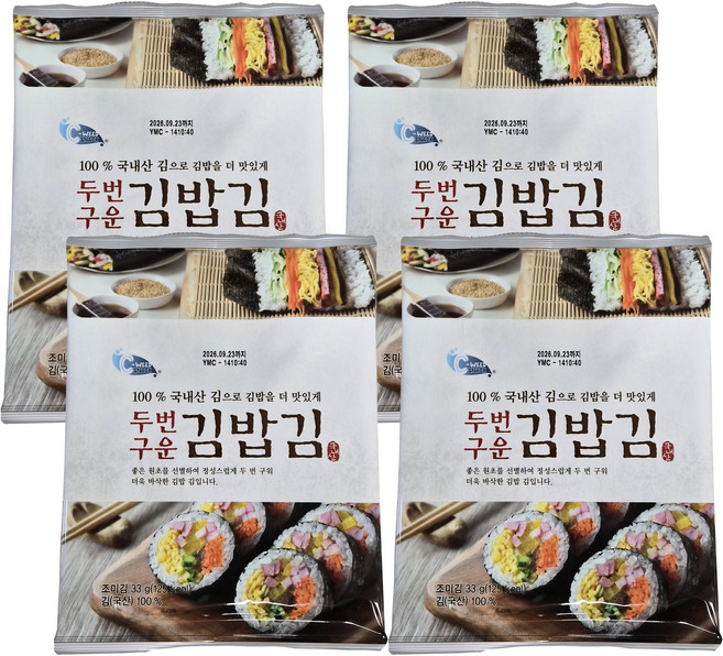 예맛 두 번 구운 김밥김, 33g, 4개