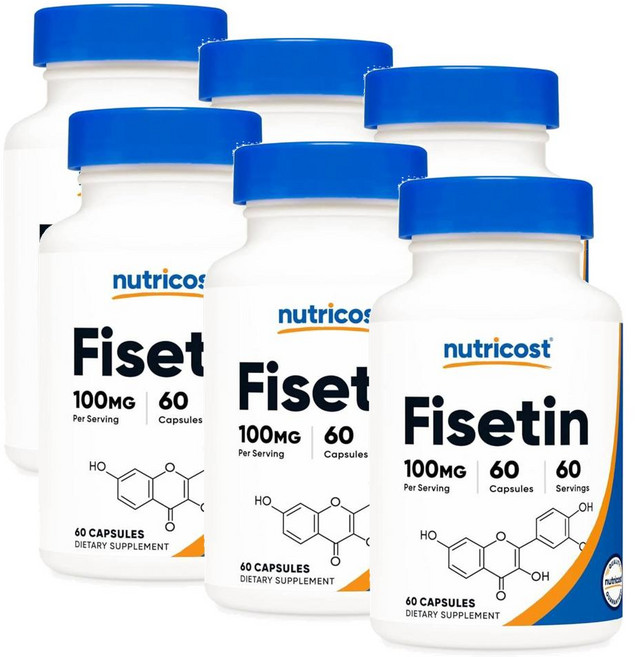 미국 뉴트리코스트 Nutricost Fisetin Capsules 피세틴 100mg 캡슐, 60정, 6개