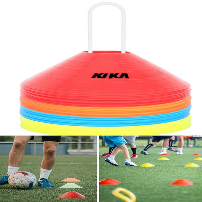 세모소 축구교실 훈련마크 드릴블콘 접시원형 라운트마커 싸커체육교구 가방포함 40개, 1개
