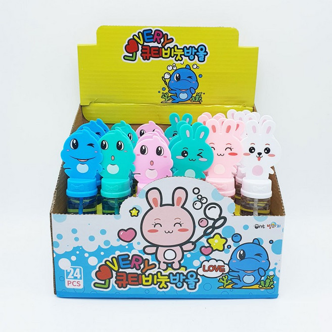 봄 나들이 고급 러블리 큐티 비눗방울 24개입 1 박스 - 비누방울 놀이 체험학습 소풍 방학 여행, 상세페이지 참조