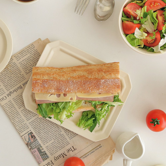 사쿠잔 데이즈 플레이트 접시 공기대접 머그, 사각중접시, 1개