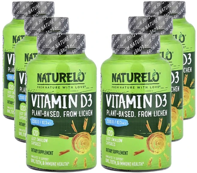 네츄렐로 비타민D3 62.5mcg(2 500IU) 삼키기 쉬운 120캡슐, 6개, 120정 - 쿠팡