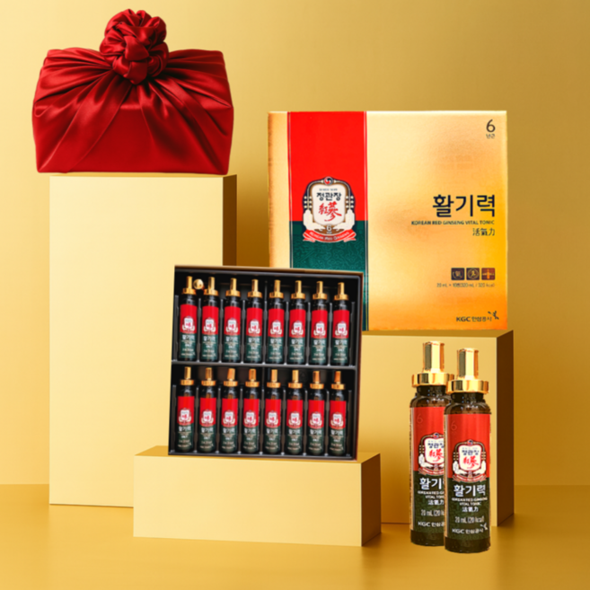 정관장 6년근 활기력 16병 + 보자기 + 쇼핑백, 320ml, 1박스