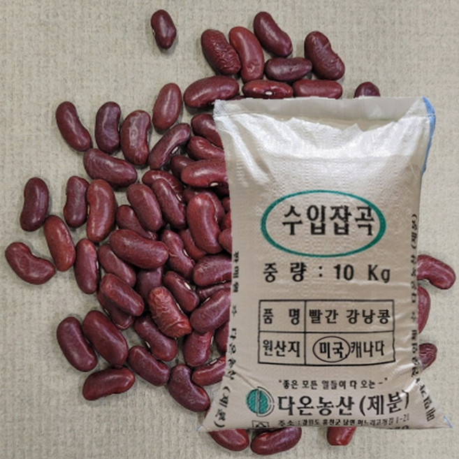 [다온농산] 2025년산 수입 미국산 빨간강낭콩/적강낭콩/홍대 -10Kg- (마대포장), 10kg, 1개