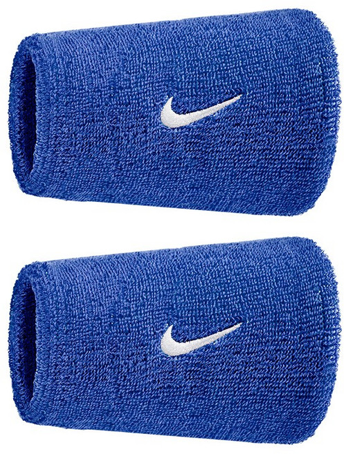 나이키 스우시 더블와이드 손목밴드, 블루, 2개