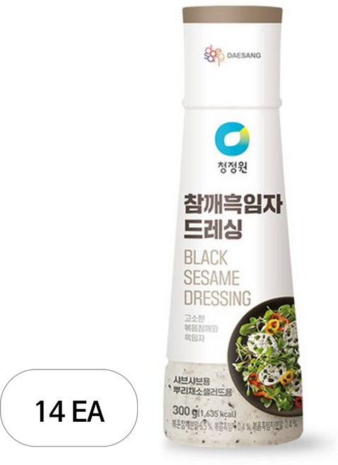 청정원 참깨 흑임자 드레싱, 300g, 14개