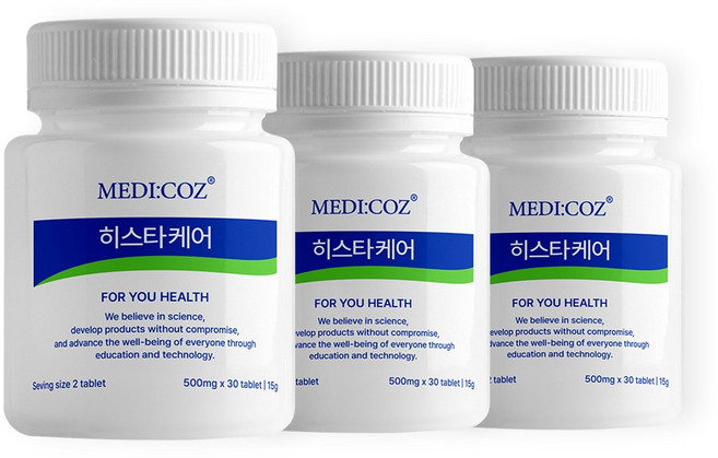 항산화 특허 메디코즈 히스타케어 피부면역, 3개, 30정