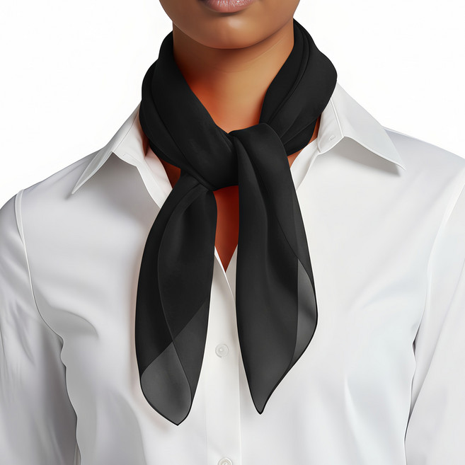 베이직센스 여성 쉬폰 무지 정사각 쁘띠 스카프 데일리 간절기 목 머플러