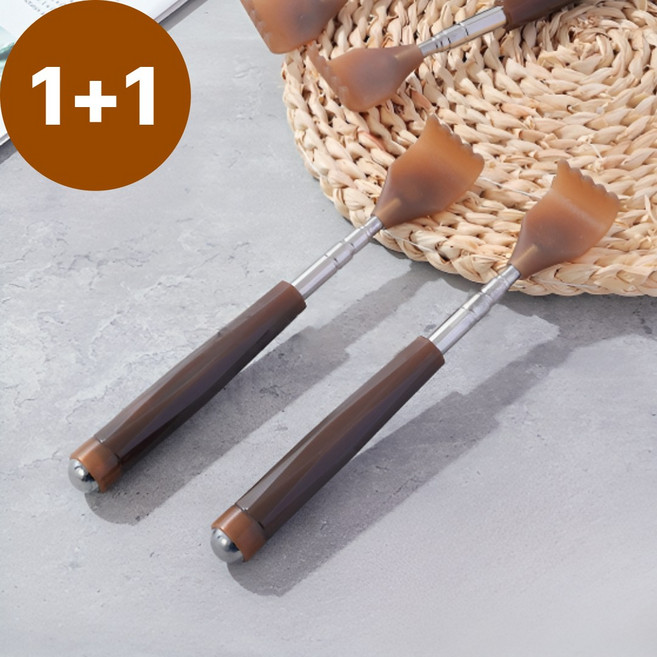 도치코 미니 휴대용효자손 길이조절 등긁개 접이식 안테나 등긁게, 2개