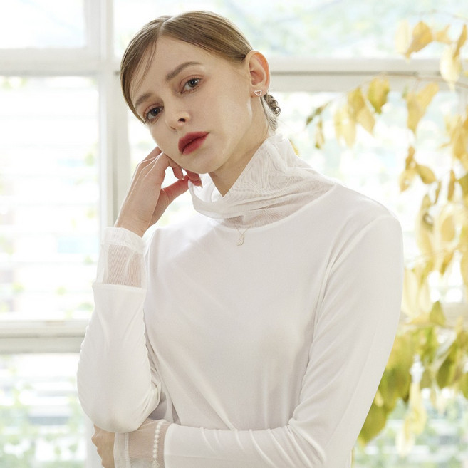 꼴레지온 망사 스판 티셔츠 블라우스